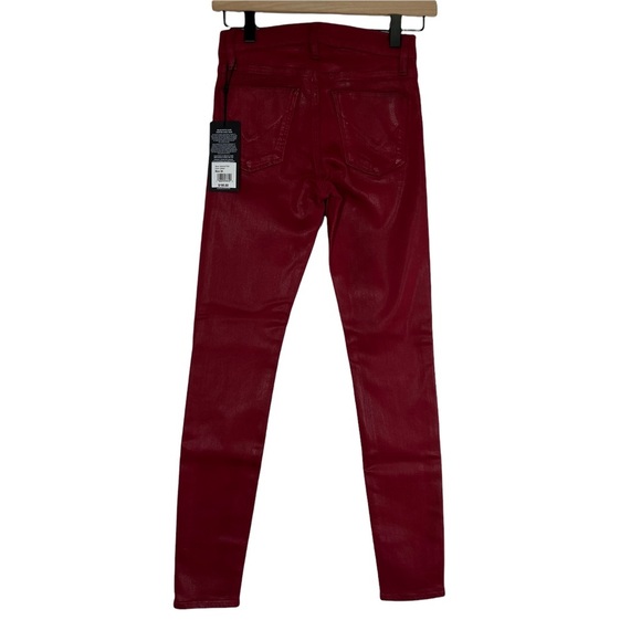 NWT Hudson Nico Mid-Rise Coated Super-Skinny Ankle Jeans Cabernet Size 24 - Picture 5 of 12